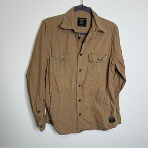 Men's Tan soft thick button down shirt